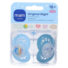 Set 2 ciucci che brillano al buio MAM Original Night, succhietti in silicone per bambini oltre 16 mesi
