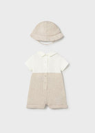 Pagliaccetto finta salopette con cappello neonato Mayoral Newborn beige Mayoral 0-1 Mesi 55cm