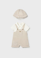 Pagliaccetto finta salopette con cappello neonato Mayoral Newborn beige Mayoral 0-1 Mesi 55cm