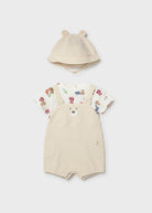 Pagliaccetto finta salopette neonato Mayoral Newborn beige orsetti Mayoral 0-1 Mesi 55cm