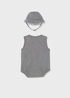 Pagliaccetto smanicato con cappello neonato Mayoral Newborn grigio - ErreGiModaBimbo