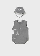 Pagliaccetto smanicato con cappello neonato Mayoral Newborn grigio - ErreGiModaBimbo