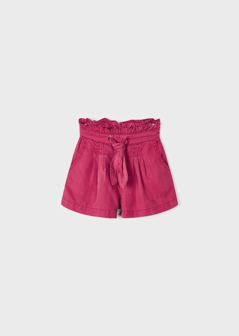 Pantaloncino morbido bambina Mayoral fiocco TENCEL™ Lyocell Hibisco - ErreGiModaBimbo