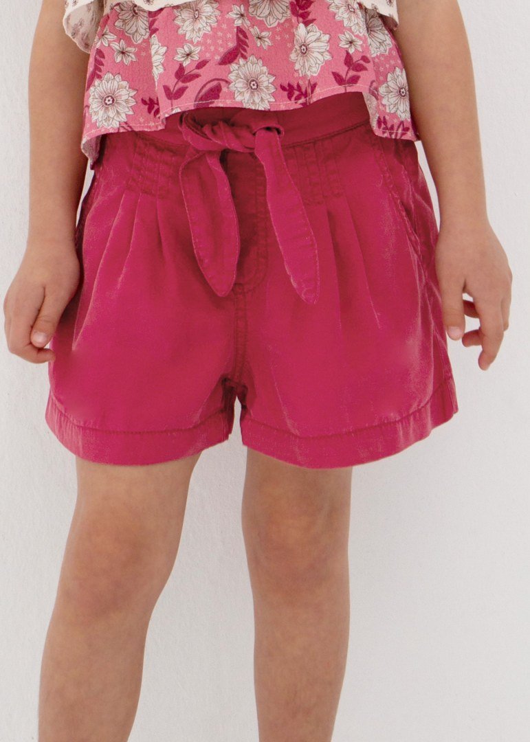 Pantaloncino morbido bambina Mayoral fiocco TENCEL™ Lyocell Hibisco - ErreGiModaBimbo