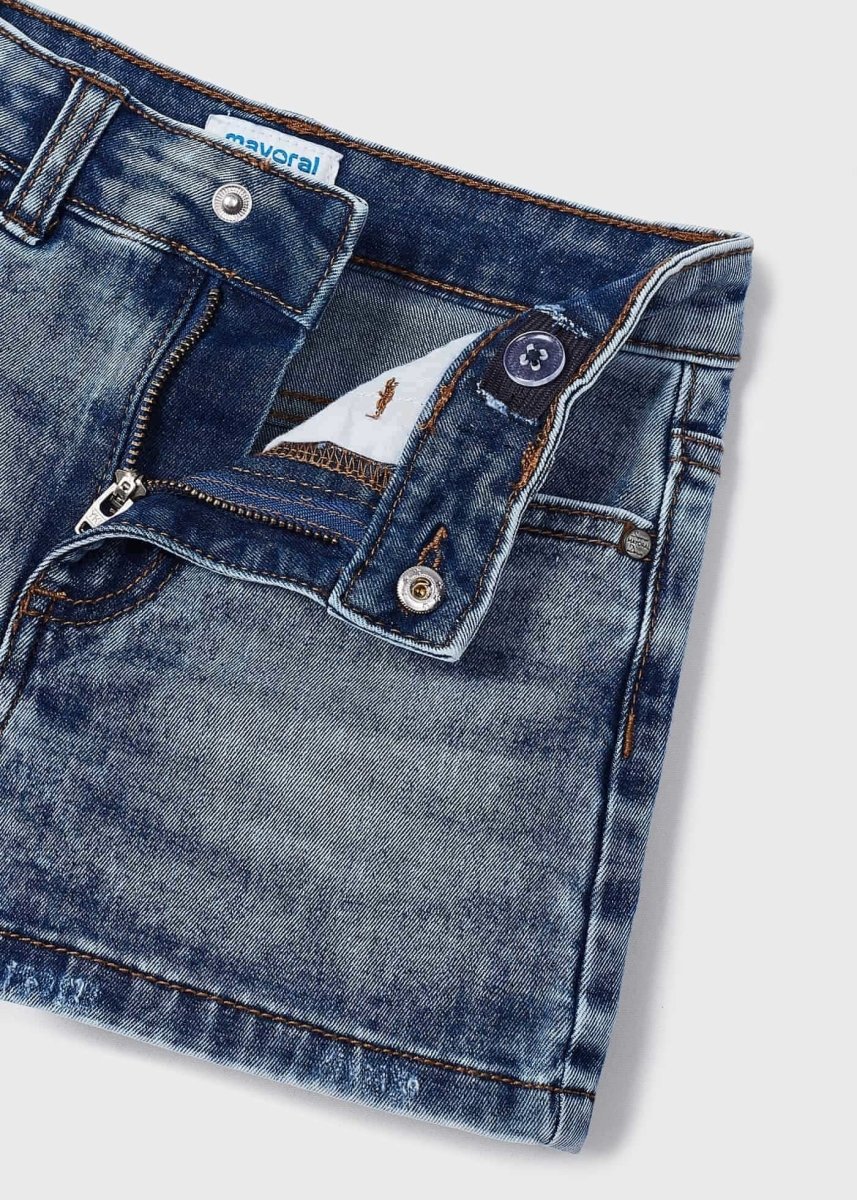 Pantaloncino short cotone bambina Mayoral jeans medio - ErreGiModaBimbo