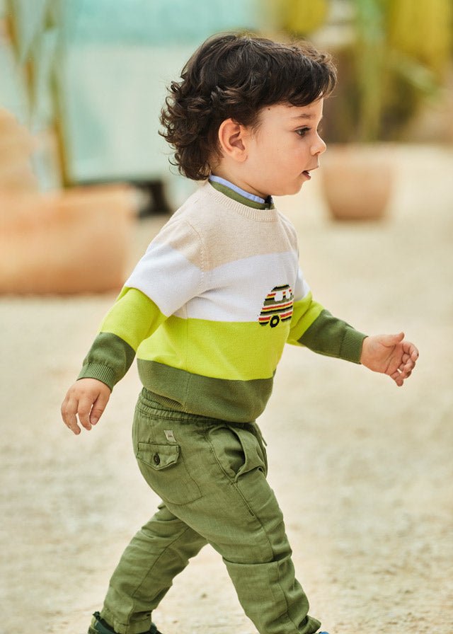 Pantalone chino relaxed neonato Mayoral verde - ErreGiModaBimbo