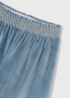 Pantalone cropped bambina Mayoral velluto azzurro - ErreGiModaBimbo