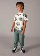 Pantalone cargo bambino verde Mayoral, comodo e resistente, abbigliamento primavera-estate