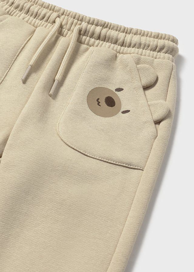 Pantalone lungo felpato neonato Mayoral orsetto beige Mayoral 6 Mesi 68cm
