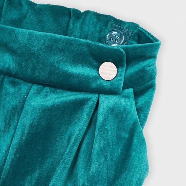 Pantalone palazzo bambina Mayoral velluto verde - ErreGiModaBimbo