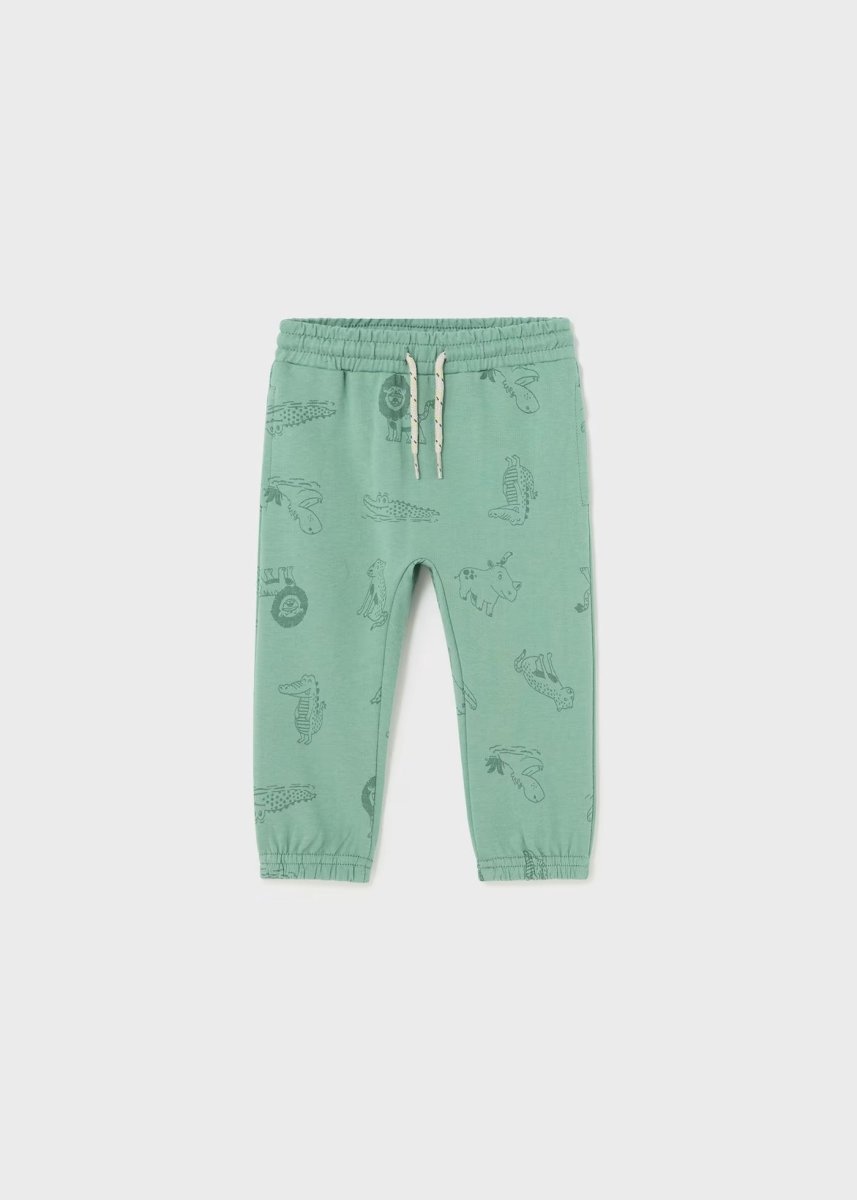 Pantalone sportivo neonato Mayoral verde stampa coccodrilli - ErreGiModaBimbo