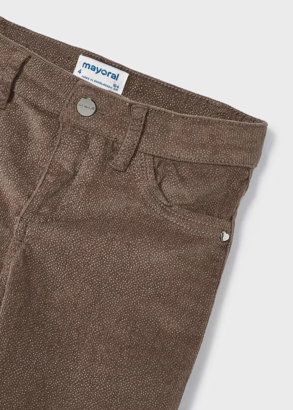 Pantaloni micropanno lucido bambina Mayoral tortora glitter - ErreGiModaBimbo