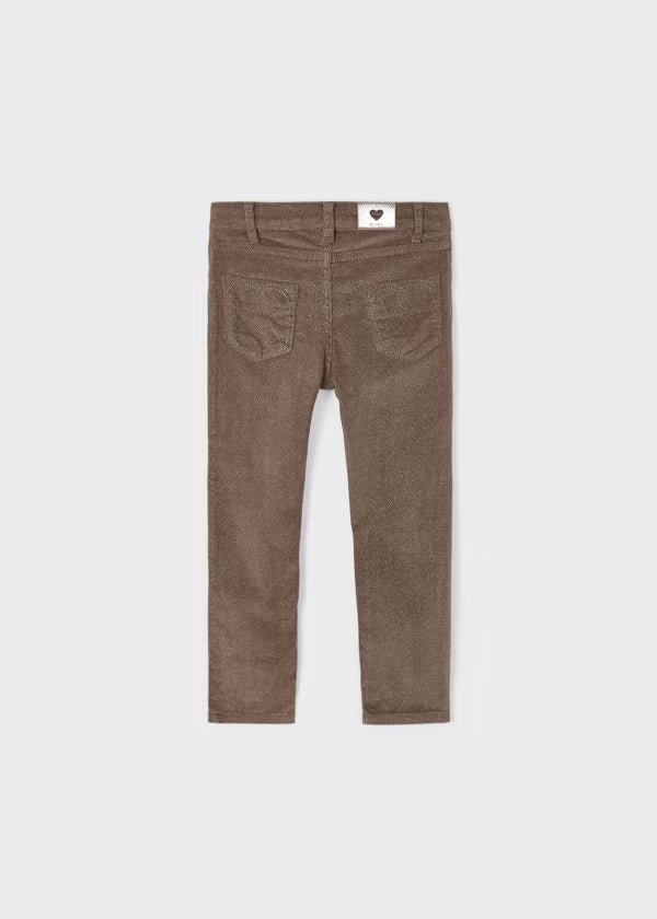 Pantaloni micropanno lucido bambina Mayoral tortora glitter - ErreGiModaBimbo