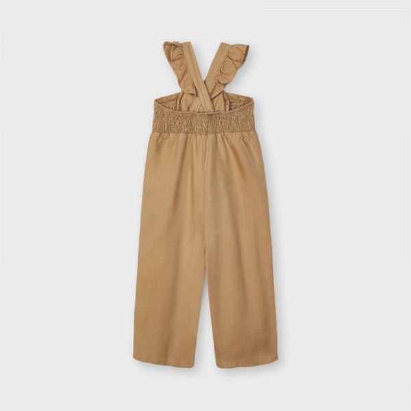 Pantloni salopette bambina Mayoral Jumpsuit fiocco caramello - ErreGiModaBimbo