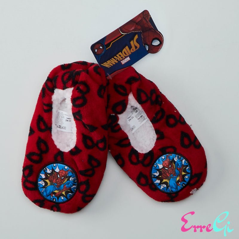 Pantofole invernali bambino Marvel Spider-Man imbottite rosse - ErreGiModaBimbo