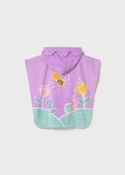 Poncho asciugamano mare con cappuccio neonata Mayoral tulipani lilla Mayoral 12 Mesi 80cm