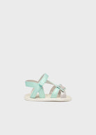 Sandali stampati con chiusura velcro neonata Mayoral Newborn verde acqua - ErreGiModaBimbo