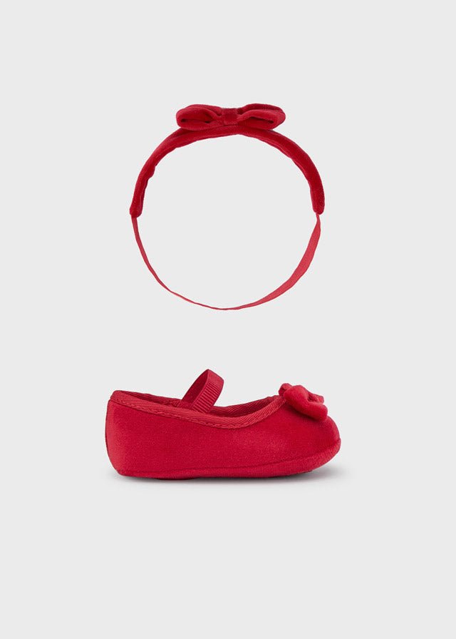 Scarpe balerine rosse neonata con fascietta Mayoral Newborn - ErreGiModaBimbo
