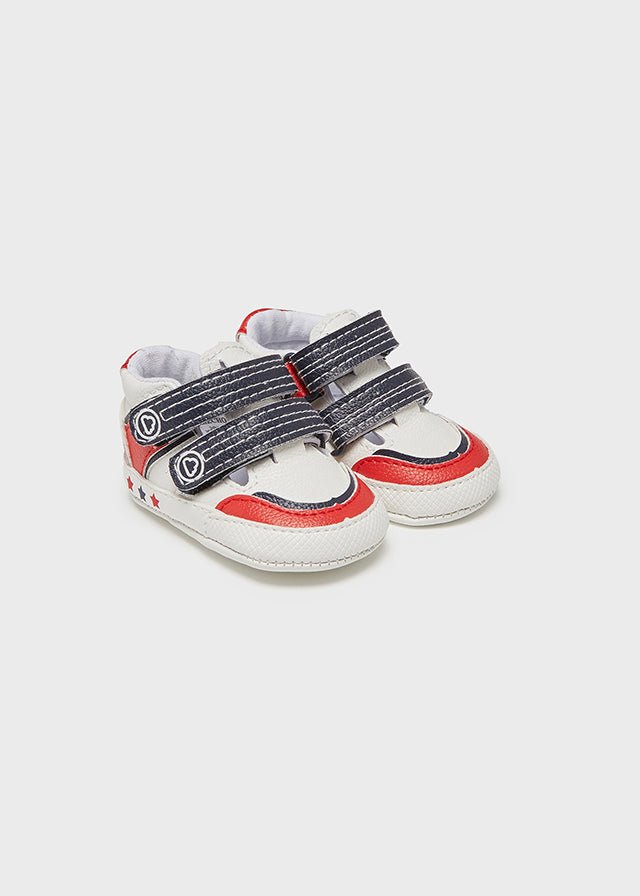 Scarpette spotive neonato Mayoral Newborn bianche rosse - ErreGiModaBimbo