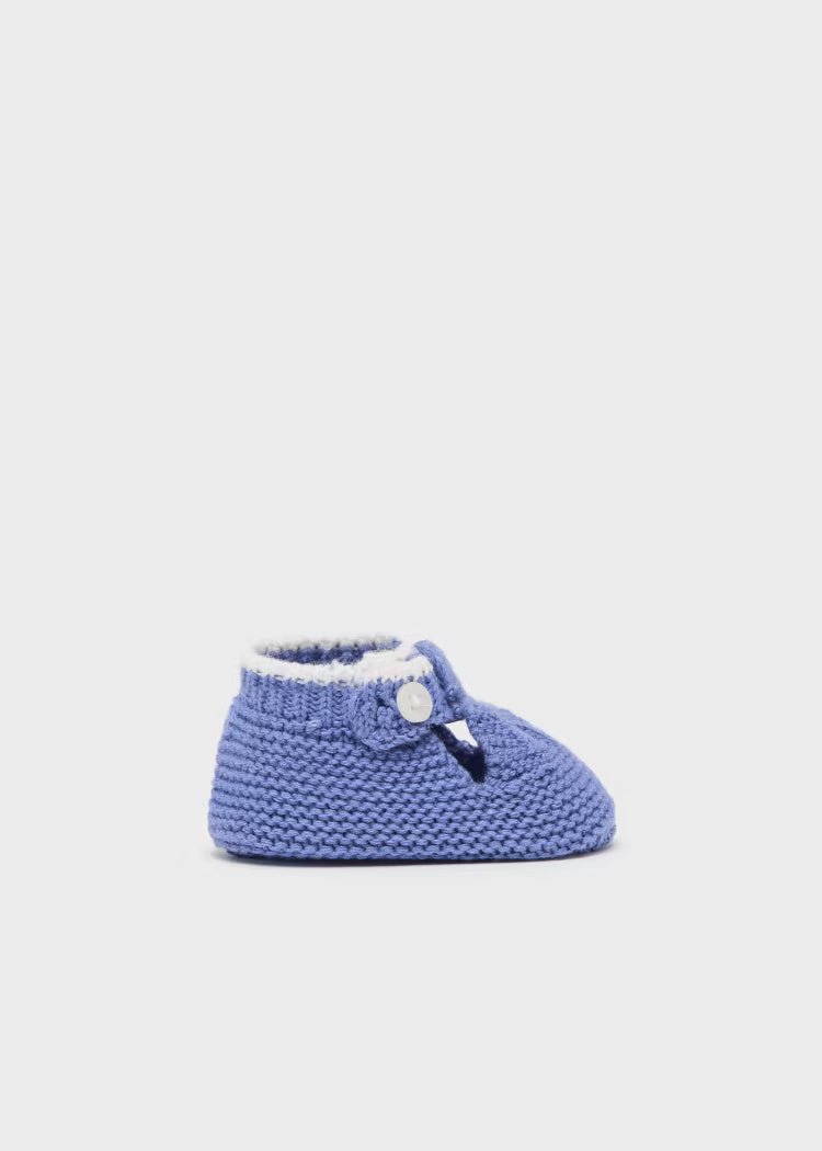 Scarpine tricot in cotone neonato Mayoral Newborn blu - ErreGiModaBimbo