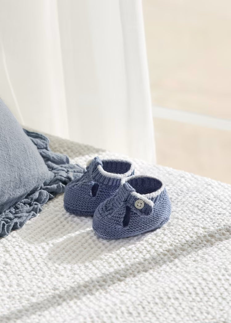 Scarpine tricot in cotone neonato Mayoral Newborn blu - ErreGiModaBimbo