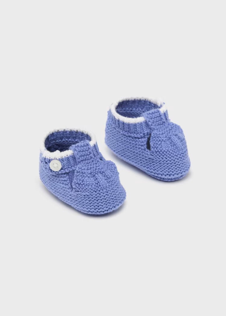 Scarpine tricot in cotone neonato Mayoral Newborn blu - ErreGiModaBimbo