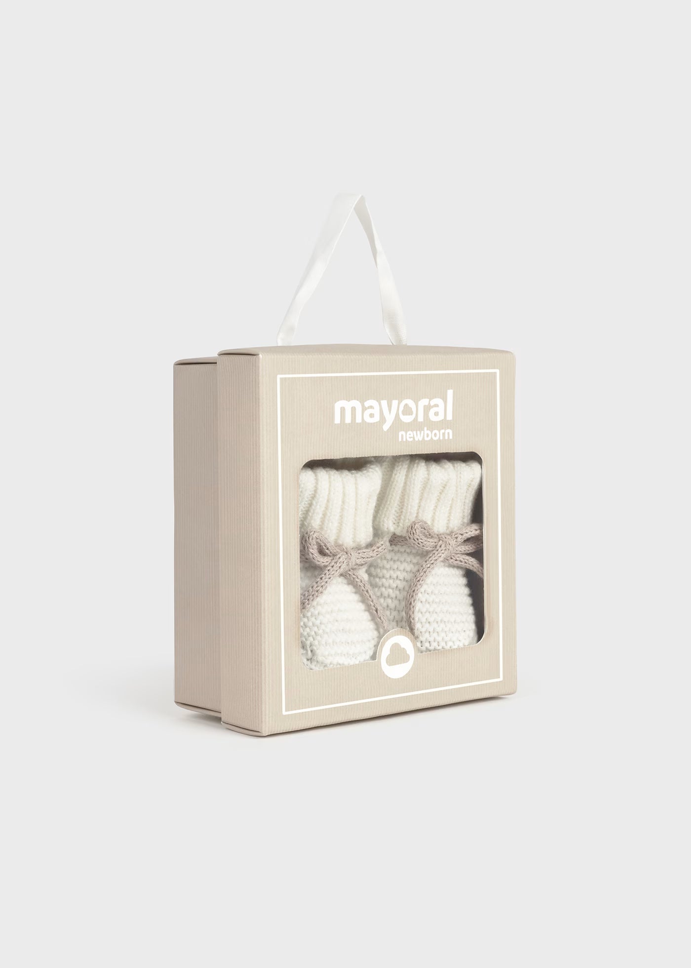 Scarpine tricot in cotone neonato Mayoral Newborn panna Mayoral 0 Mesi