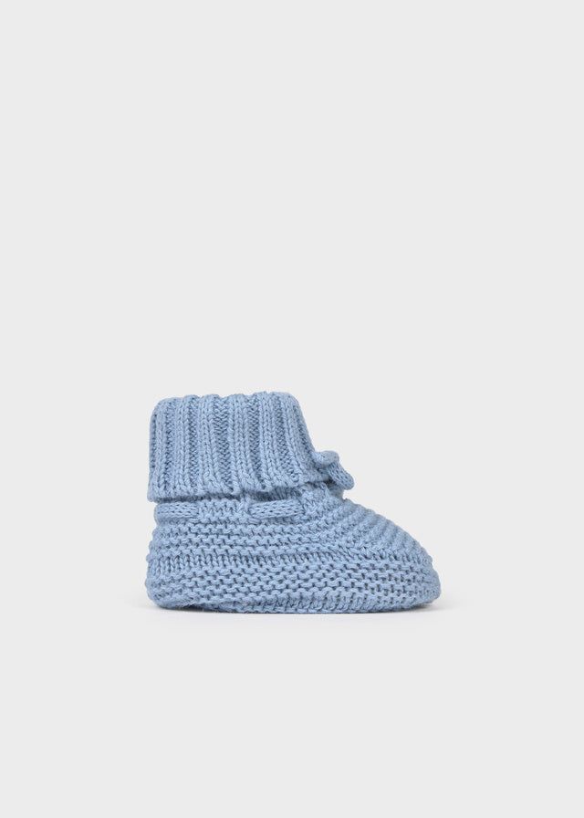 Scarpine tricot neonato Mayoral Newborn in filo azzurro Mayoral 0 Mesi