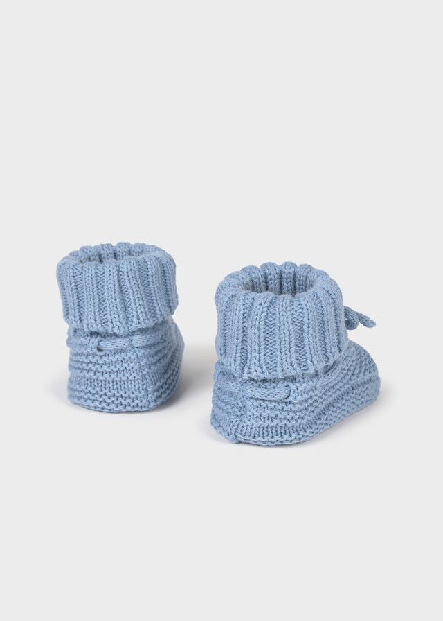 Scarpine tricot neonato Mayoral Newborn in filo azzurro Mayoral 0 Mesi