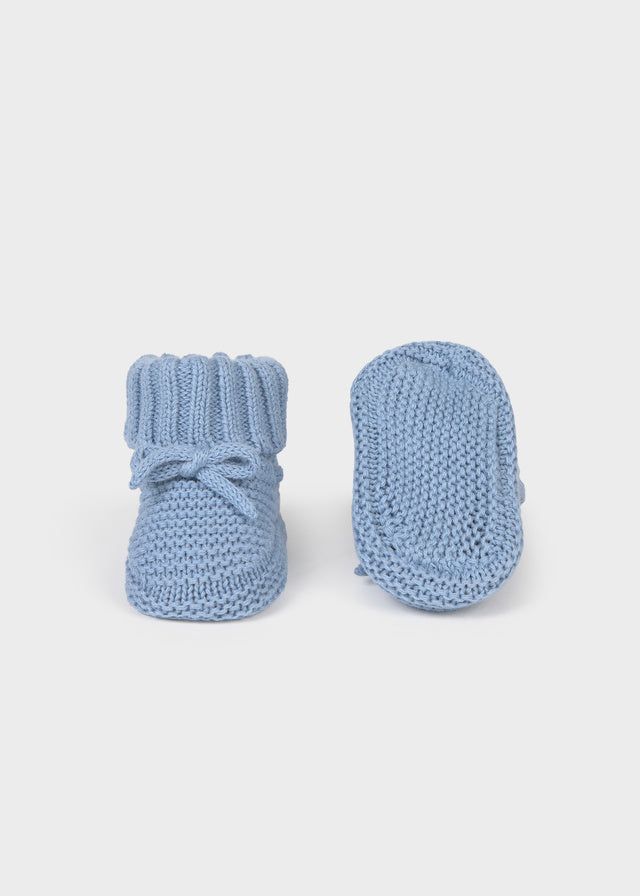 Scarpine tricot neonato Mayoral Newborn in filo azzurro Mayoral 0 Mesi