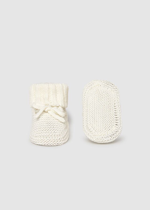 Scarpine tricot neonato Mayoral Newborn in filo panna Mayoral 0 Mesi