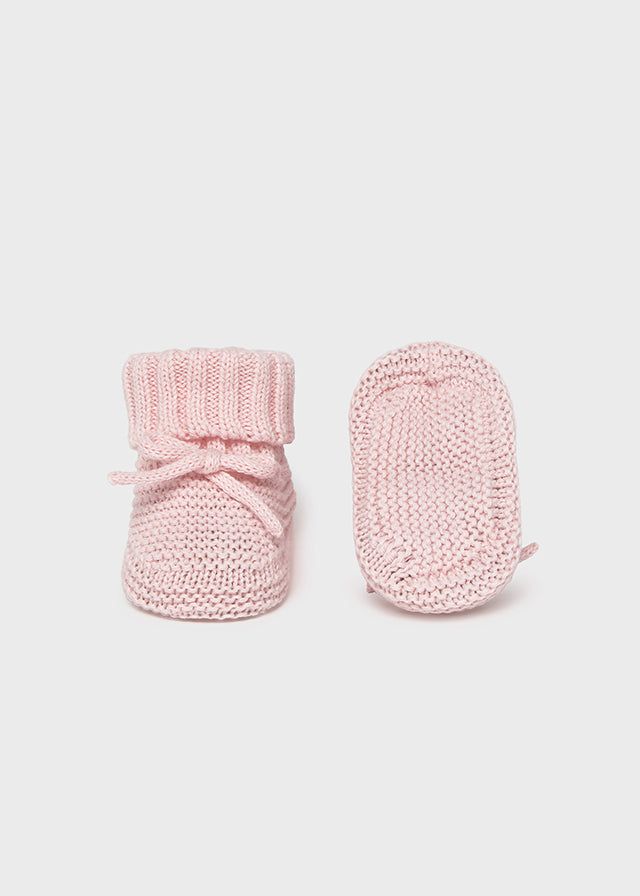 Scarpine tricot neonato Mayoral Newborn in filo rosa Mayoral 0 Mesi