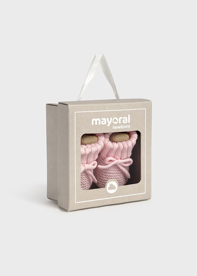 Scarpine tricot neonato Mayoral Newborn in filo rosa Mayoral 0 Mesi