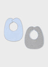 Set 2 bavaglini ciniglia sostenibile neonato Mayoral azzurro macchinine