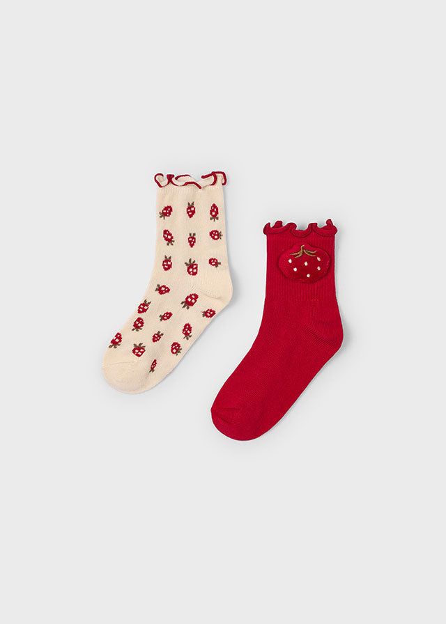 Set 2 paia calzini bambina Mayoral rosso fragola Mayoral