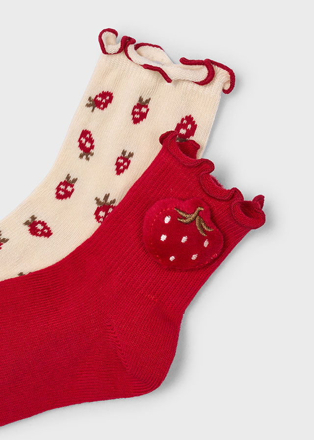 Set 2 paia calzini bambina Mayoral rosso fragola Mayoral
