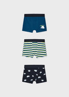 Set 3 Boxer cotone bambino Mayoral "Orso" Blu - ErreGiModaBimbo
