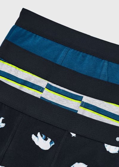 Set 3 Boxer cotone bambino Mayoral "Orso" Blu - ErreGiModaBimbo