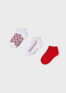 Set 3 paia calzini fresco cotone bambino Mayoral 3 tinte rosso - ErreGiModaBimbo