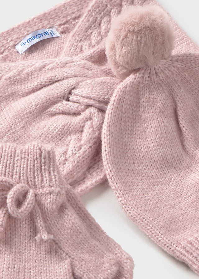 Set 3 pezzi cappello e scaldacollo + guanti neonata Mayoral rosa Mayoral 6 Mesi 68cm