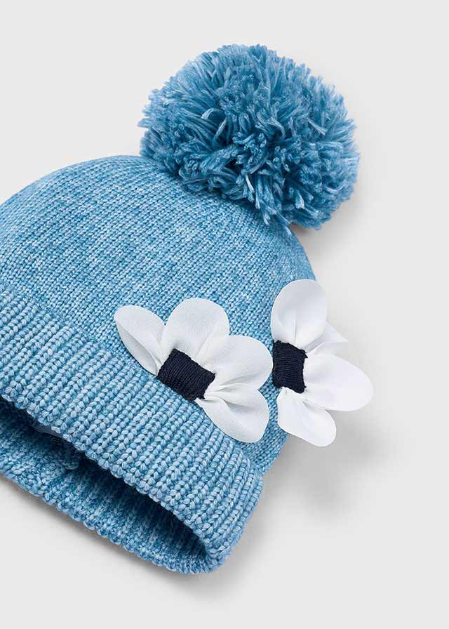 Set 3 pezzi cappello+scaldacollo+guanti bambina Mayoral fiore celeste Mayoral 4 Anni 104cm