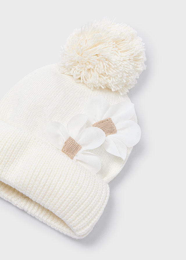 Set 3 pezzi cappello+scaldacollo+guanti bambina Mayoral fiore panna Mayoral 4 Anni 104cm