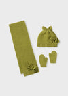 Set 3 pezzi cappello sciarpa e guanti neonata Mayoral verde oliva - ErreGiModaBimbo