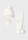 Set 3 pezzi Milk cappello sciarpa e manopole neonata Mayoral - ErreGiModaBimbo