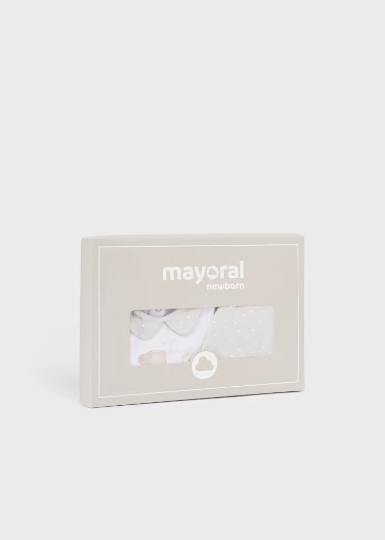 Set 3 pezzi neonati unisex colore neutro fresco cotone Mayoral Newborn - ErreGiModaBimbo