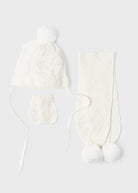 Set 3 pezzi panna cappello sciarpa e manopole neonata Mayoral - ErreGiModaBimbo
