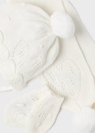 Set 3 pezzi panna cappello sciarpa e manopole neonata Mayoral - ErreGiModaBimbo