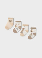 Set 4 calzini corti orsetti neonato Mayoral Newborn beige Mayoral 0 Mesi 55cm