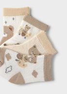 Set 4 calzini corti orsetti neonato Mayoral Newborn beige Mayoral 0 Mesi 55cm