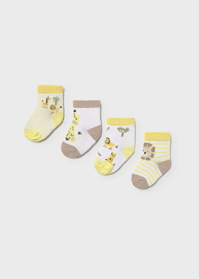 Set 4 calzini corti safari neonato Mayoral Newborn giallo Mayoral 0 Mesi 55cm